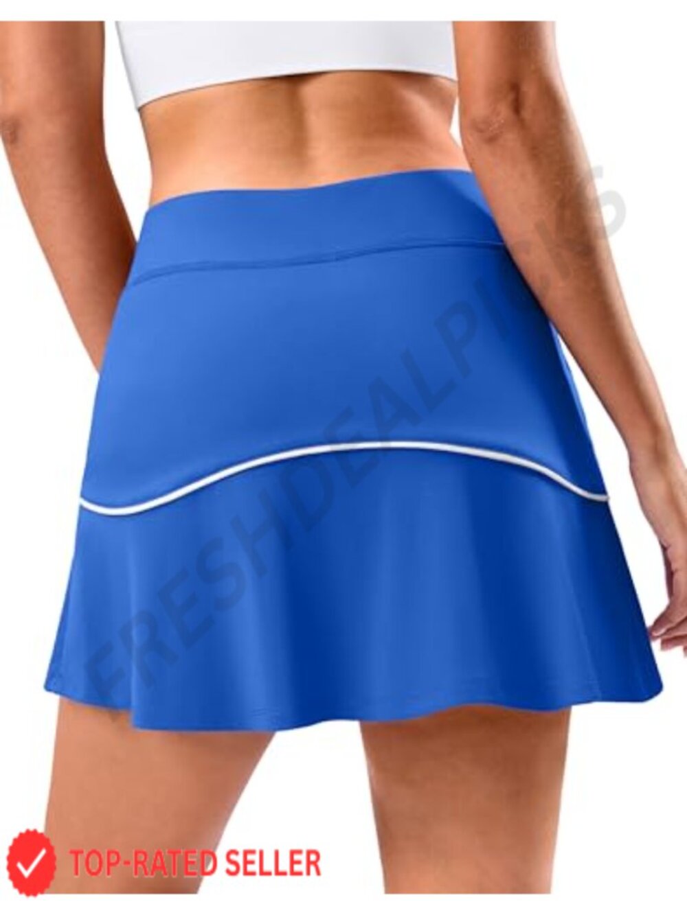Pleated Ruffled Tennis Skirt with Built-in Shorts & Pockets